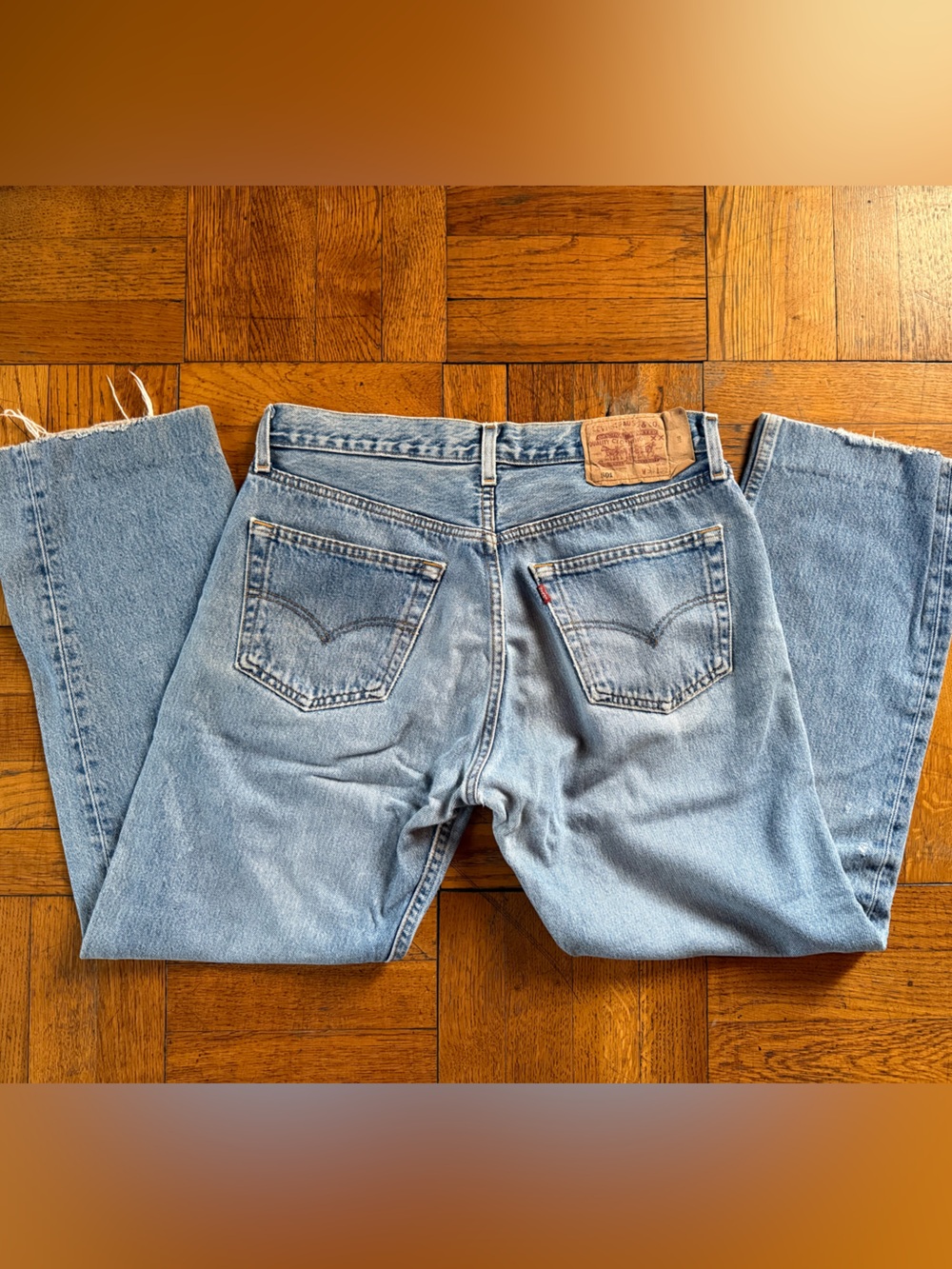 Women’s Vintage Orange Tab Levi's Light Blue 501 Classic Straight Jeans